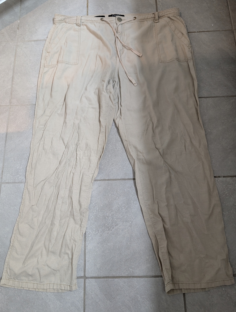 Nine West Jeans 20w Linen blend drawstring Slacks - Picture 4 of 9